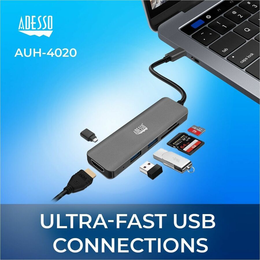 Adesso 6-in-1 USB-C Multi-Port Docking Station (TAA Compliant) - Image 5