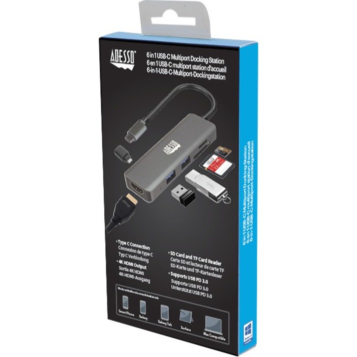 Adesso 6-in-1 USB-C Multi-Port Docking Station (TAA Compliant) - Image 10