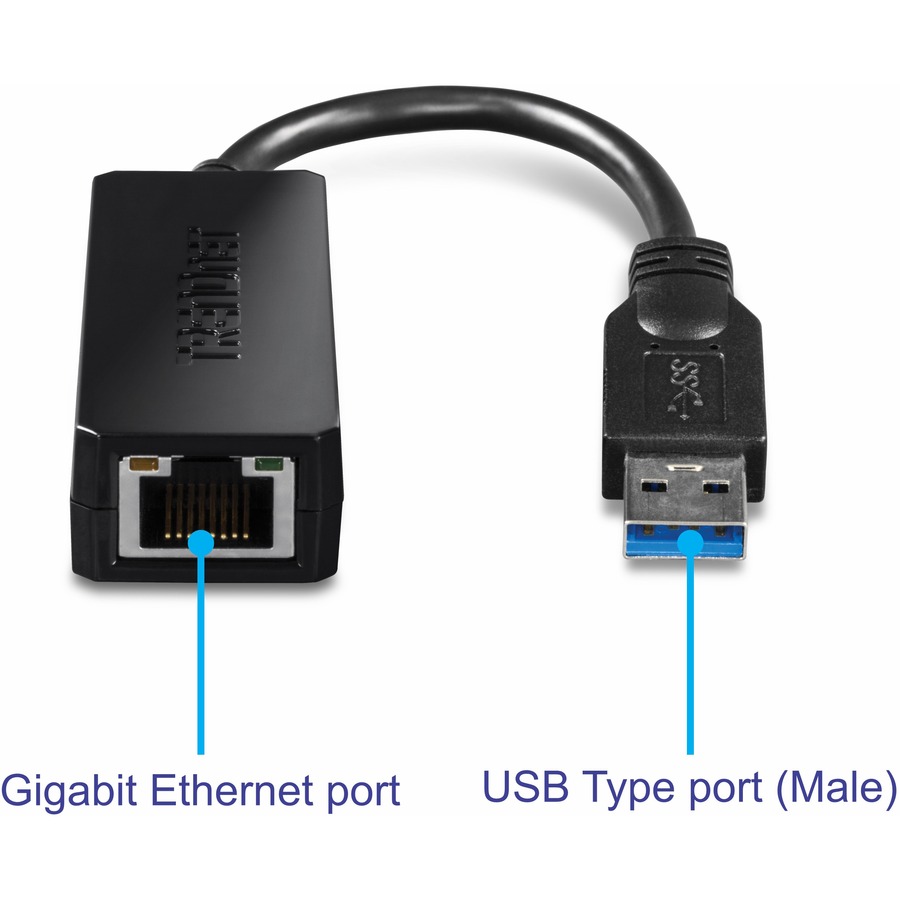 TRENDnet USB 3.0 To Gigabit Ethernet Adapter, Full Duplex 2Gbps Ethernet Speeds, Up To 1Gbps, USB-A, Windows & Mac Compatibility, USB Powered, Simple Setup, Black, TU3-ETG - Image 5