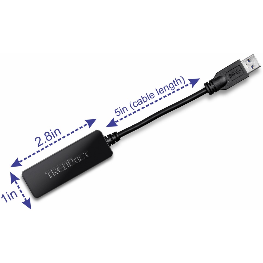 TRENDnet USB 3.0 To Gigabit Ethernet Adapter, Full Duplex 2Gbps Ethernet Speeds, Up To 1Gbps, USB-A, Windows & Mac Compatibility, USB Powered, Simple Setup, Black, TU3-ETG - Image 6