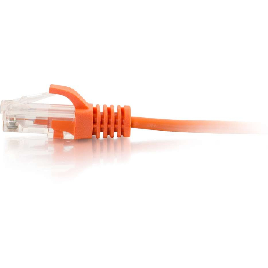 C2G 7ft Cat6 Snagless Unshielded (UTP) Slim Ethernet Cable - Cat6 Network Patch Cable - PoE - Orange - Image 2
