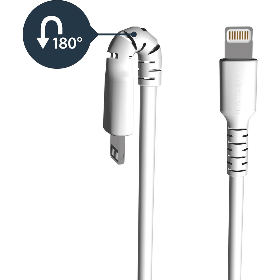 StarTech.com 3 foot/1m Durable White USB-A to Lightning Cable, Rugged Heavy Duty Charging/Sync Cable for Apple iPhone/iPad MFi Certified - Image 5
