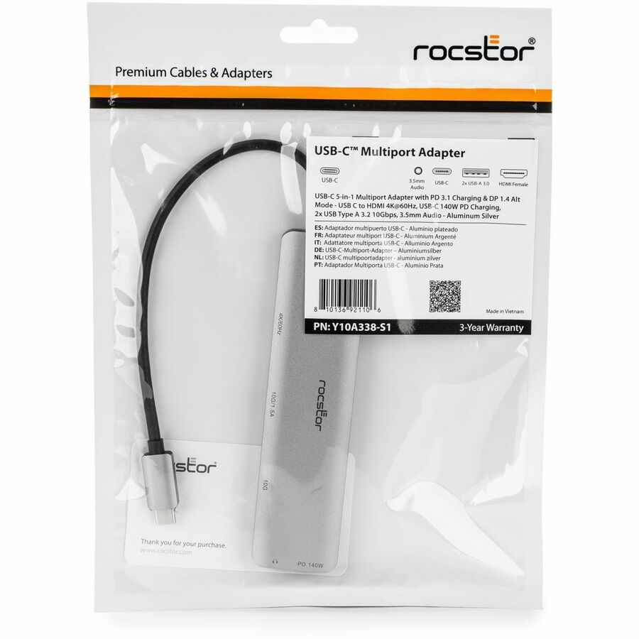 Rocstor 3.5mm/HDMI/USB/USB-C Audio/Video Adapter - Image 7