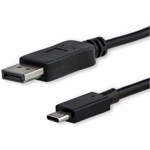 StarTech.com 3ft/1m USB C to DisplayPort 1.2 Cable 4K 60Hz - USB Type-C to DP Video Adapter Monitor Cable HBR2 - TB3 Compatible - Black