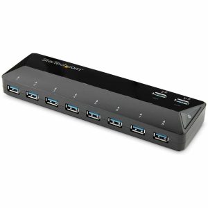 StarTech.com 10-Port USB 3.0 Hub with Charge and Sync Ports - 2 x 1.5A Ports - Desktop USB Hub and Fast-Charging Station