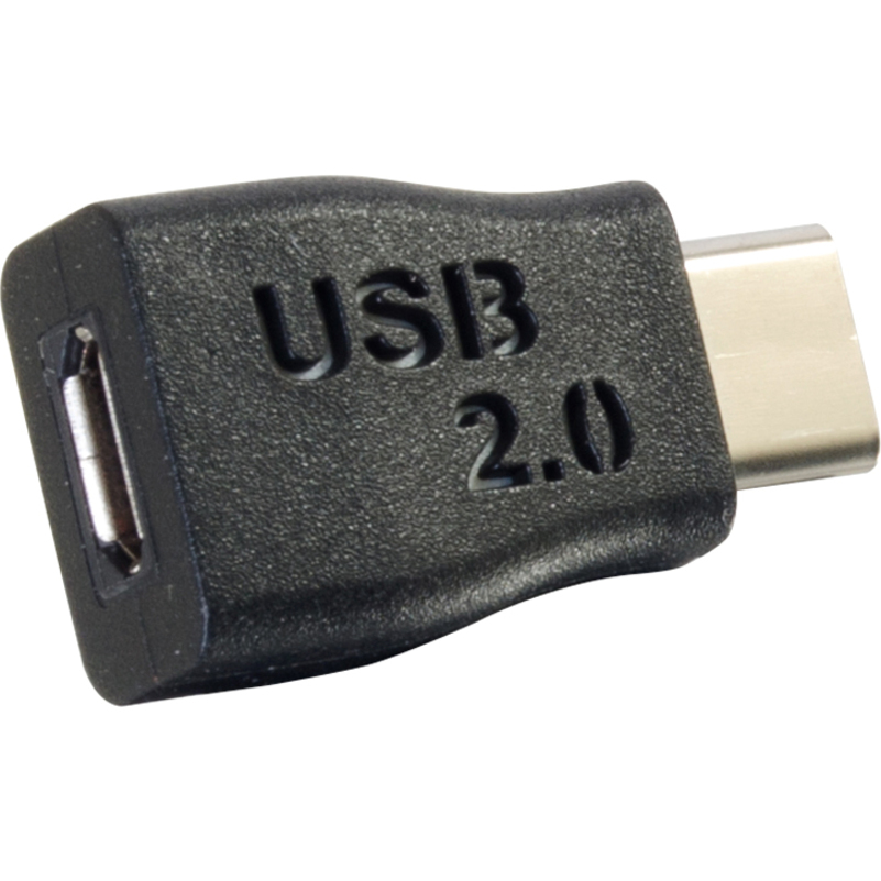 C2G USB 2.0 USB Type C to USB Micro B Adapter M/F - USB C to Phone Black - Image 4
