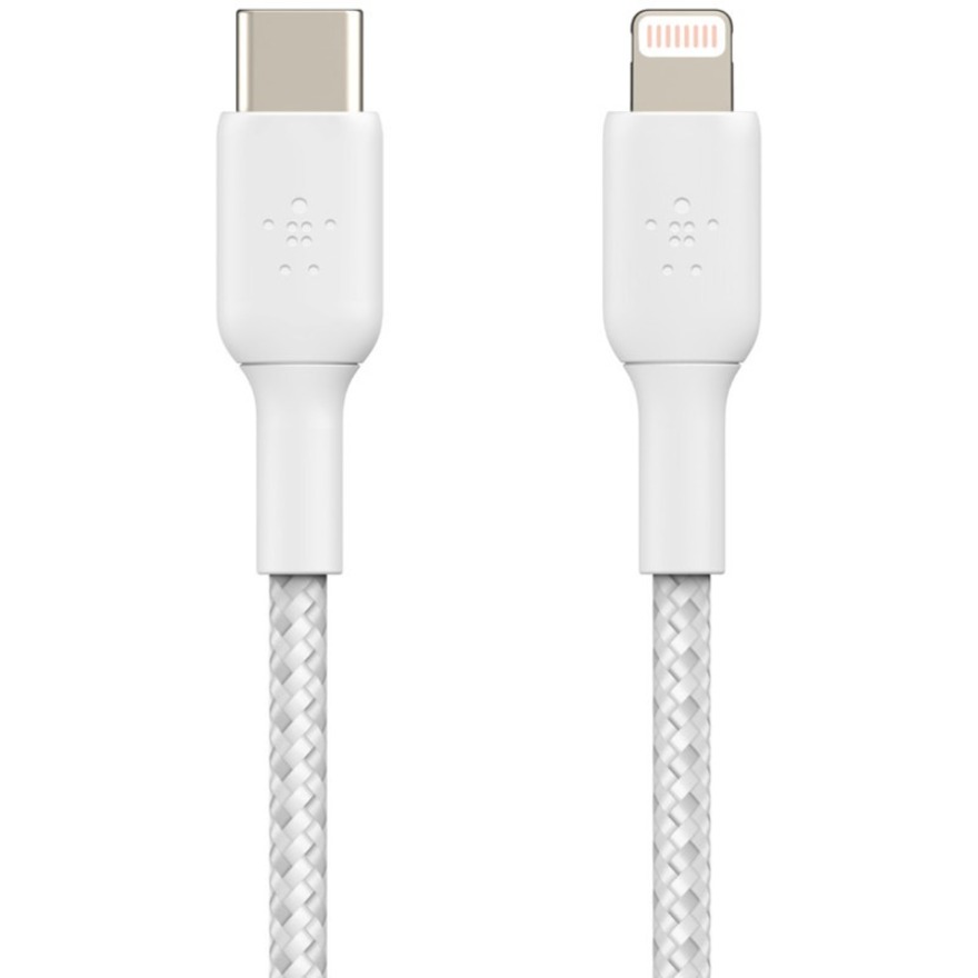 Belkin Braided USB-C to Lightning Cable (2m / 6.6ft, White) - Image 5