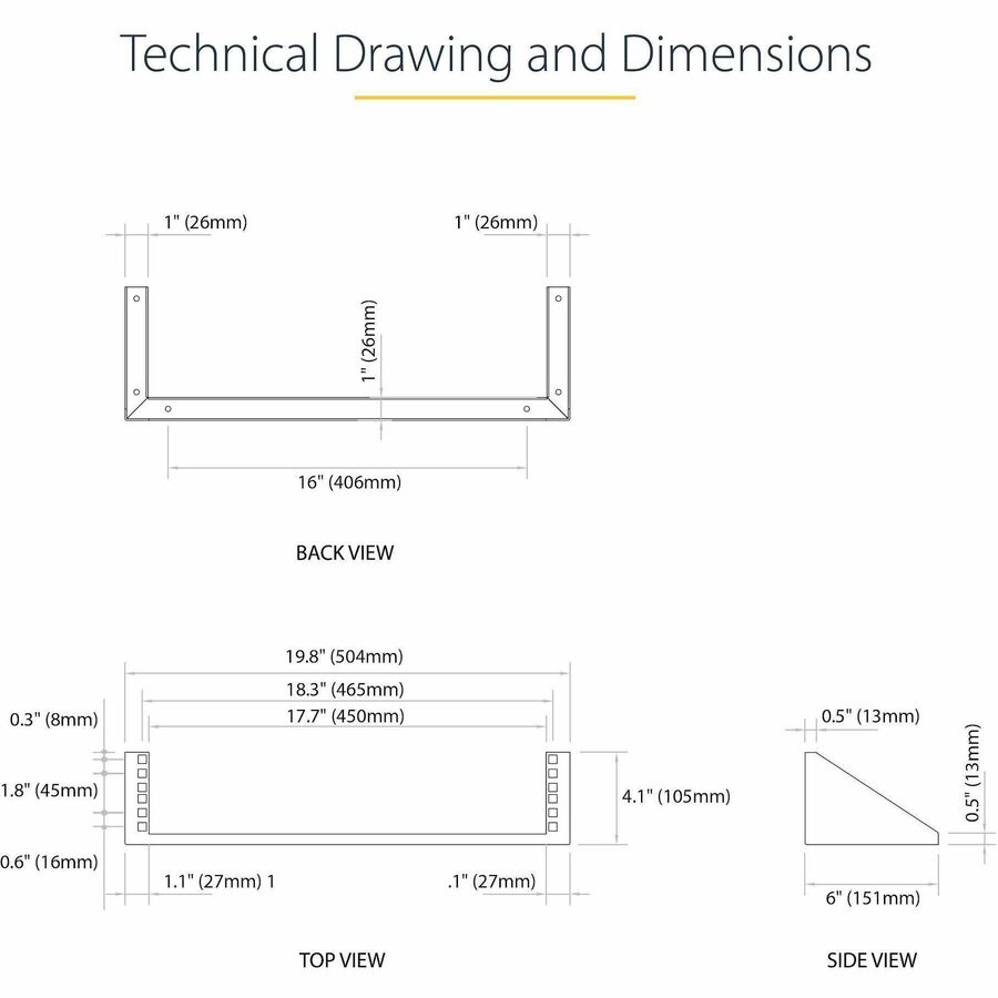 StarTech.com 2U 19in Steel Vertical Wall Mount Equipment Rack Bracket - Image 8