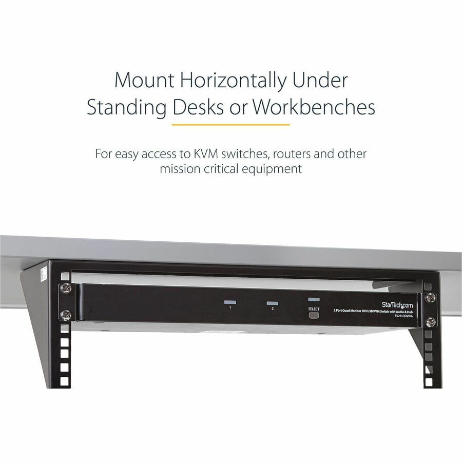 StarTech.com 3U 19" Wall Mount Vertical Rack Bracket, Patch Panel Wall Mount Bracket for AV/IT Equipment, 3U Rack for Cabinet/Server Room - Image 4