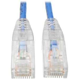 Eaton Tripp Lite Series Cat6 Gigabit Snagless Slim UTP Ethernet Cable (RJ45 M/M), PoE, Blue, 10 ft. (3.05 m)