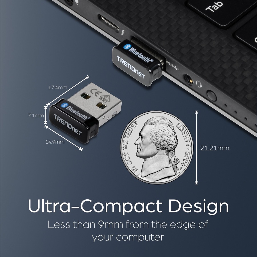 TRENDnet Micro Bluetooth 5.0 USB Adapter, Supports Basic Rate(BR), Bluetooth Low Energy(BLE), Enhanced Data Rate(EDR), 100m (328ft.) Range, Supports Windows OS, Black, TBW-110UB - Image 8