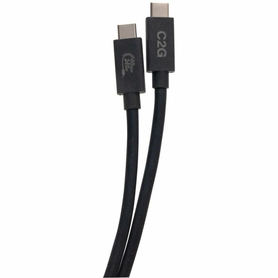 C2G 3.3ft (1m) USB 4.0 USB-C to C (48V 5A) 240W Charging Cable - Black - Image 2