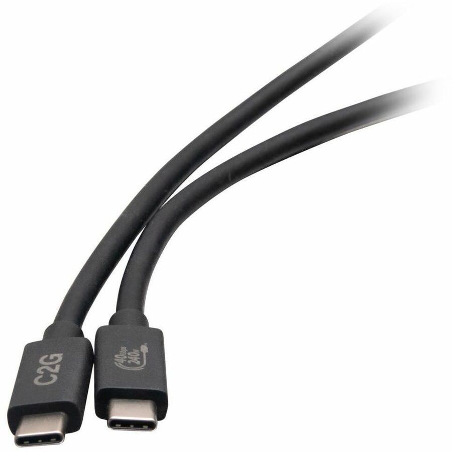 C2G 3.3ft (1m) USB 4.0 USB-C to C (48V 5A) 240W Charging Cable - Black - Image 3