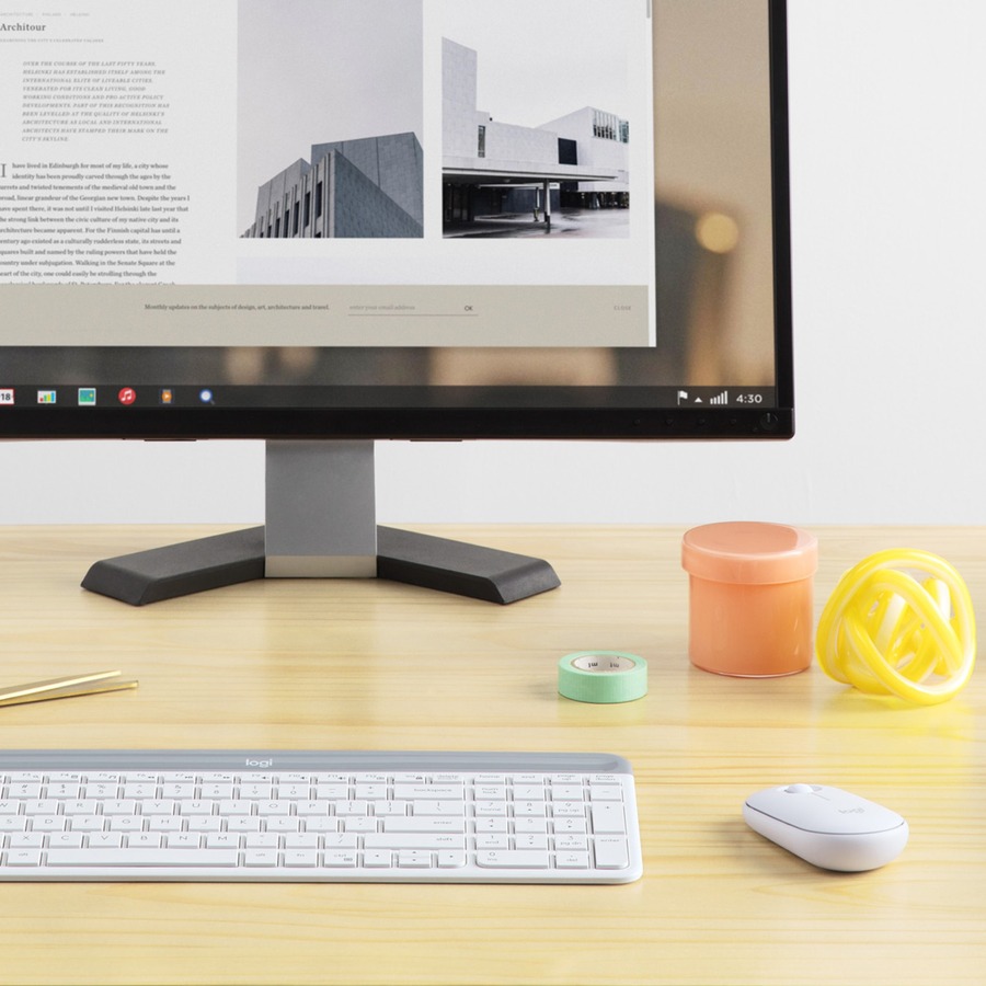 Logitech MK470 Slim Wireless Keyboard and Mouse Combo - Modern Compact Layout, Ultra Quiet - Off White - Image 4