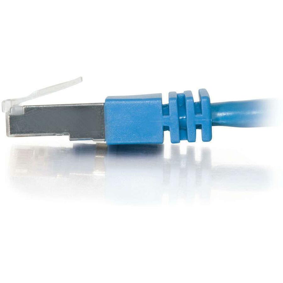 C2G-10ft Cat5e Molded Shielded (STP) Network Patch Cable - Blue - Image 4