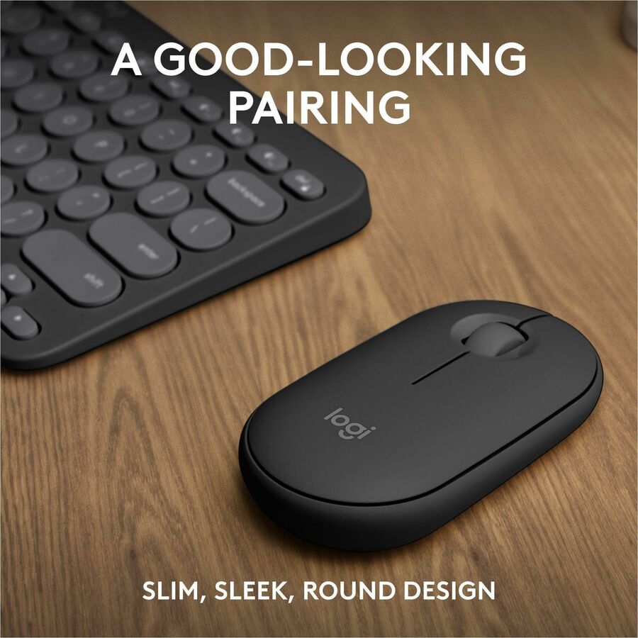 Logitech Pebble 2 Combo, Wireless Keyboard and Mouse, Quiet and Portable, Customizable, Logi Bolt, Tonal Graphite - Image 2