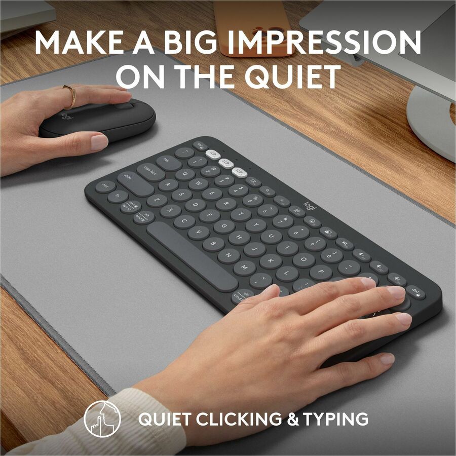 Logitech Pebble 2 Combo, Wireless Keyboard and Mouse, Quiet and Portable, Customizable, Logi Bolt, Tonal Graphite - Image 8