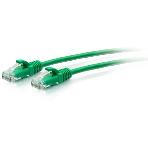 C2G 15ft Cat6a Snagless Unshielded (UTP) Slim Ethernet Cable - Cat6a Network Patch Cable - PoE - Green