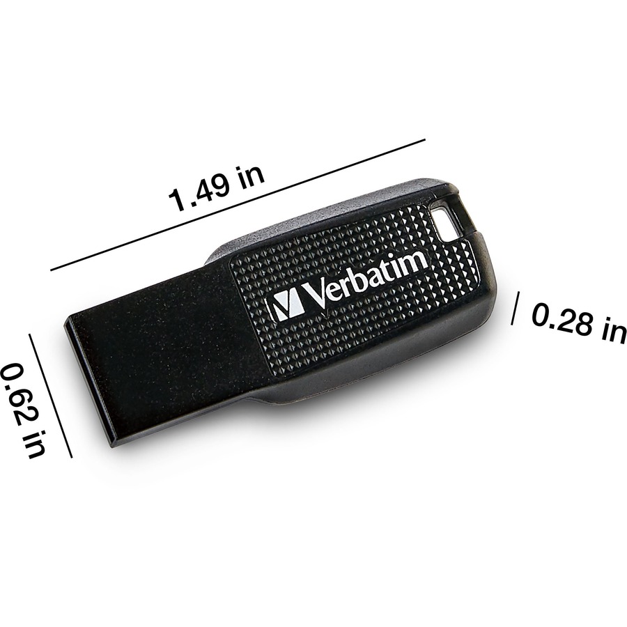 Verbatim 64GB Ergo USB Flash Drive - Black - Image 3