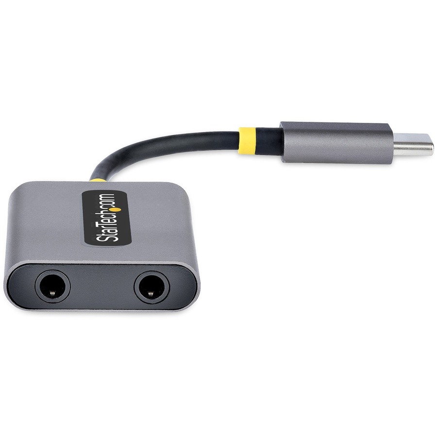 StarTech.com USB-C Headphone Splitter, USB Type C Dual Headset Adapter w/Mic Input, USB C to 3.5mm Audio Adapter/Earphone Dongle/Aux Jack - Image 3