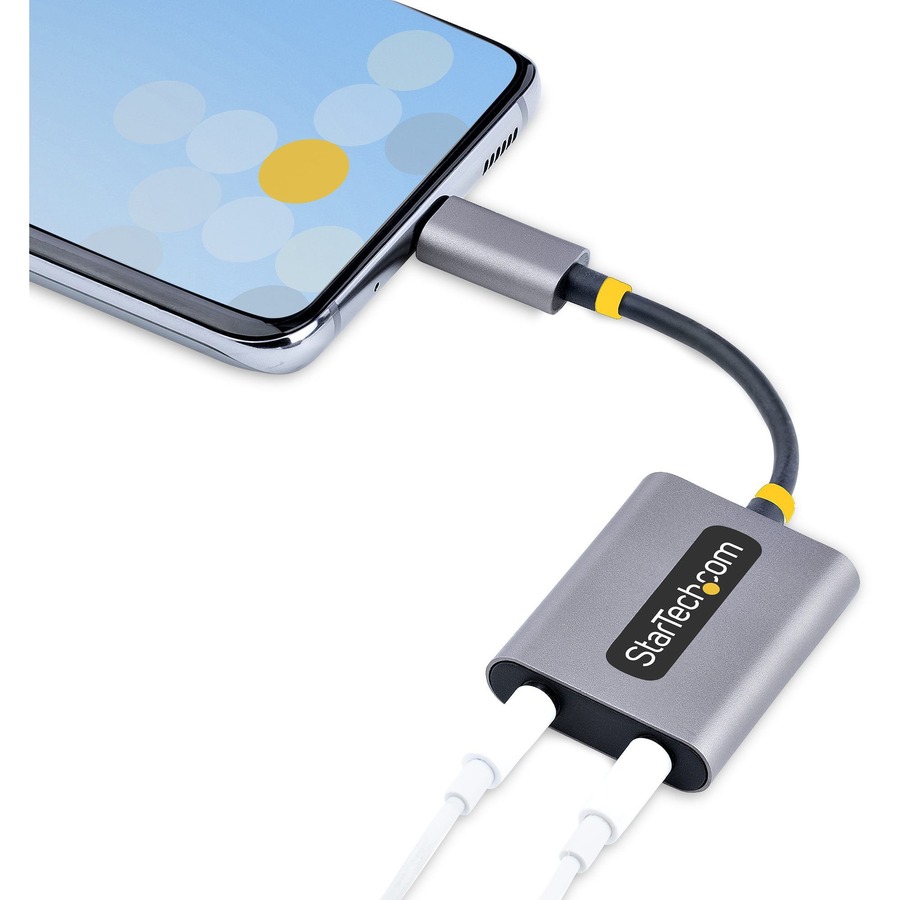 StarTech.com USB-C Headphone Splitter, USB Type C Dual Headset Adapter w/Mic Input, USB C to 3.5mm Audio Adapter/Earphone Dongle/Aux Jack - Image 7