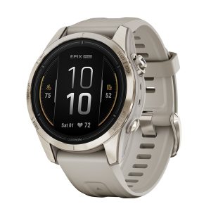 Garmin 010-02802-10 epix Pro (Gen 2) Sapphire Edition GPS Smartwatch with 42-mm Case, Bluetooth, Preloaded Maps, Health/Fitness, 10 ATM (Soft Gold)
