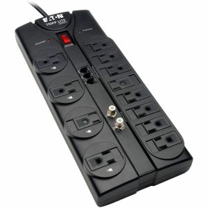 Eaton Tripp Lite Series Protect It! 12-Outlet Surge Protector, 8 ft. (2.43 m) Cord, 2880 Joules, Tel/Modem/Coaxial Protection