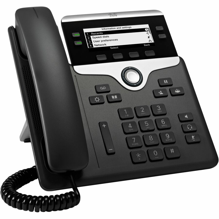 Cisco 7841 IP Phone - Corded - Tabletop, Wall Mountable - Black - TAA Compliant - Image 2