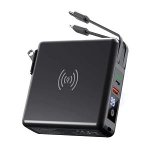 TechLok TO101-RET1 Power5 USB and Wireless Multi Charger and Power Bank, Black