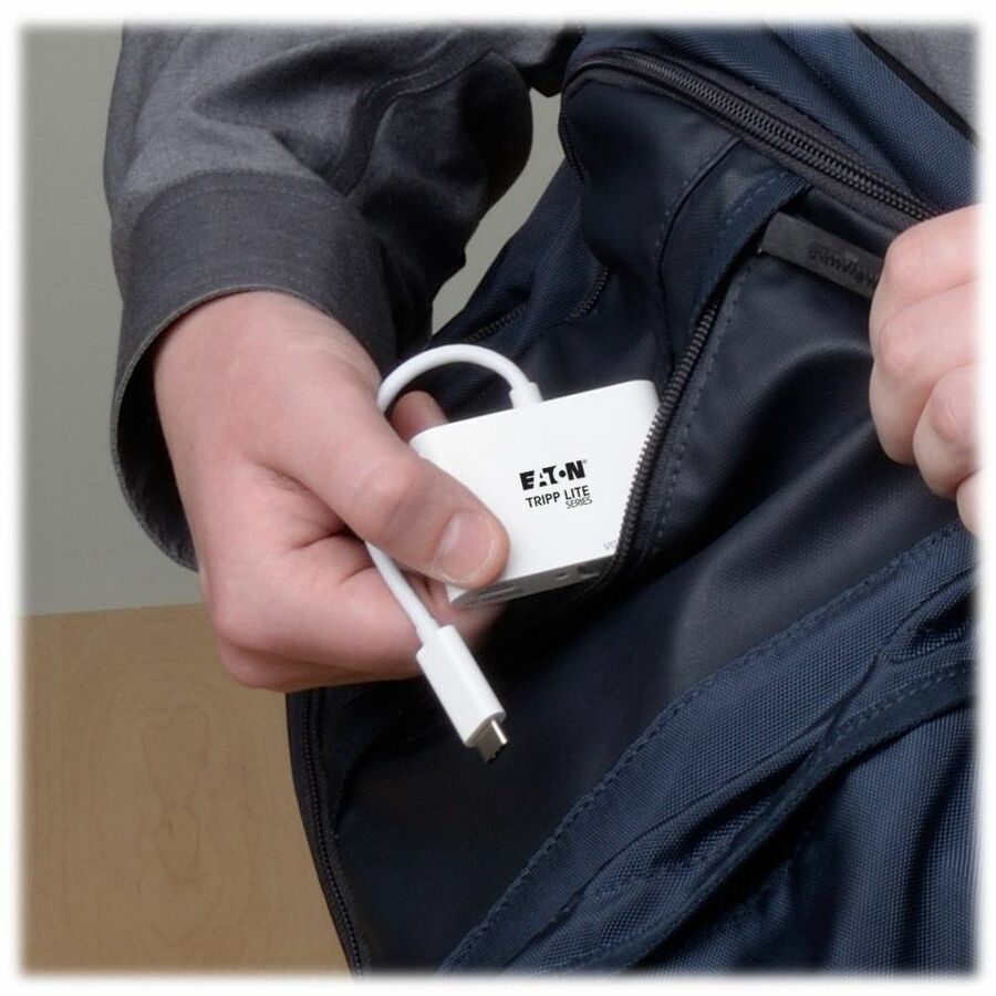 Eaton Tripp Lite Series USB-C Multiport Adapter (M/2xF) - 4K HDMI, VGA, White - Image 6