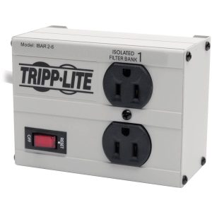 Eaton Tripp Lite Series Isobar 2-Outlet Surge Protector, 6 ft. Cord with Right-Angle Plug, 1410 Joules, Metal Housing