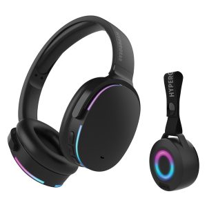 HyperGear 15861 Wireless Audio Essentials Duo with Light-up Bluetooth Speaker and Headphones (Black)