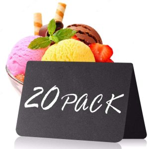 20 Pack Mini Chalkboard Tent Signs for Food   Buffet  Party Table Tent  Wedding   Chalkboard Food Labels   Chalk Name Tag   Food Labels Tags for Party Buffet Table   Tabletop Chalkboard Signs