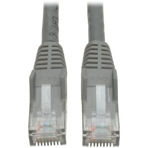 Eaton Tripp Lite Series Cat6 Gigabit Snagless Molded (UTP) Ethernet Cable (RJ45 M/M), PoE, Gray, 10 ft. (3.05 m)