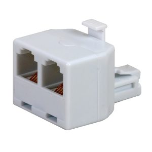 RCA TP257WHR TP257WHR Duplex Modular Phone Jack Adapter, White