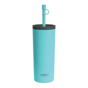 ASOBU ICT200TEAL 20-Oz. Superb Sippy Cup Insulated Tumbler with Flexible Straw (Turquoise)