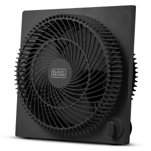 BLACK+DECKER BFB09B 9-In. 3-Speed Portable Frameless Tabletop Box Fan, BFB09 (Black)