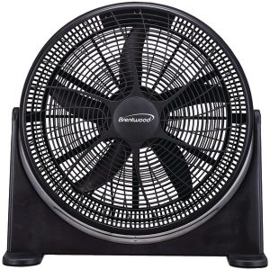 Brentwood Kool Zone F-20BKR F-20BKR 20-In. 3-Speed High-Velocity Air-Circulator Floor Fan, Black