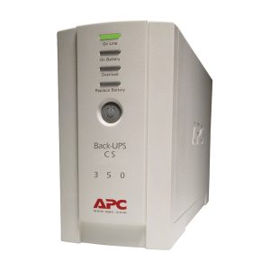 APC BK350 6-AC Outlet and RJ11/Telco 350-VA/210-Watt Back-UPS CS Tower with 1,020 Joules Surge Protection, Voltage Correction, and 6-Ft. Cord, BK350