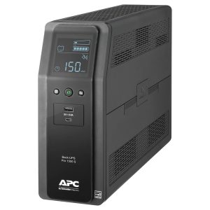 APC BR1500MS2 10-AC Outlet and 2-USB 1,500-VA/900-Watt Back-Ups Pro Tower with 1,080-Joules Surge Protection, LCD Screen, AVR, 6-Ft. Cord, BR1500MS2