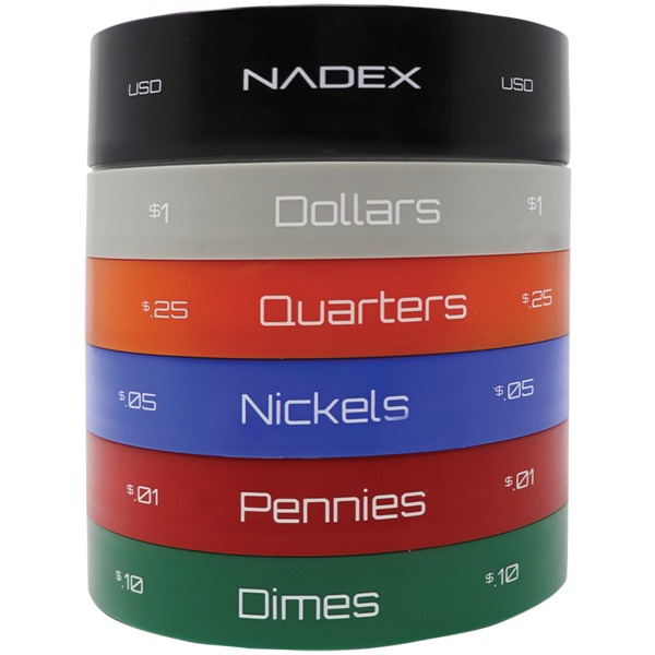 Nadex Coins NCS8-1143 Twist and Shake Color-Coded Coin Sorting Jar
