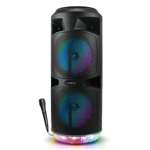 Audiobox ABX-285R ABX-285R Dual-8-In. 1,200-Watt Bluetooth Rechargeable Speaker with 360deg Lights and Microphone