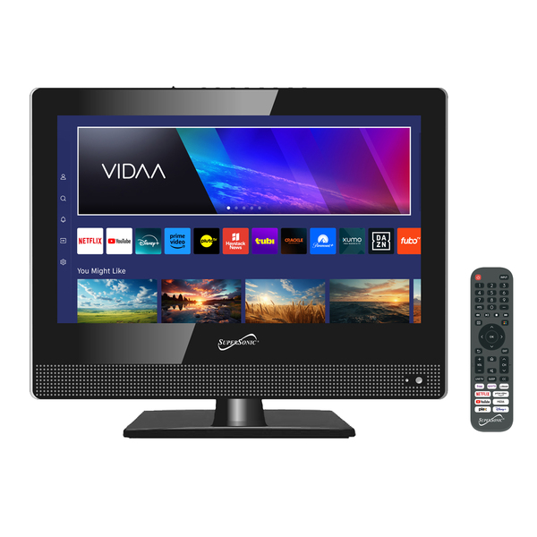 Supersonic SC-1520VTV 15-In.-Class VIDAA LED Smart TV, AC/DC Compatible