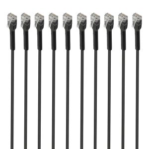 Intellinet Network Solutions 745185 CAT-6 U/UTP FlexiBoot Slim Network Patch Cable, 10 Pack (3 Ft.; Black)