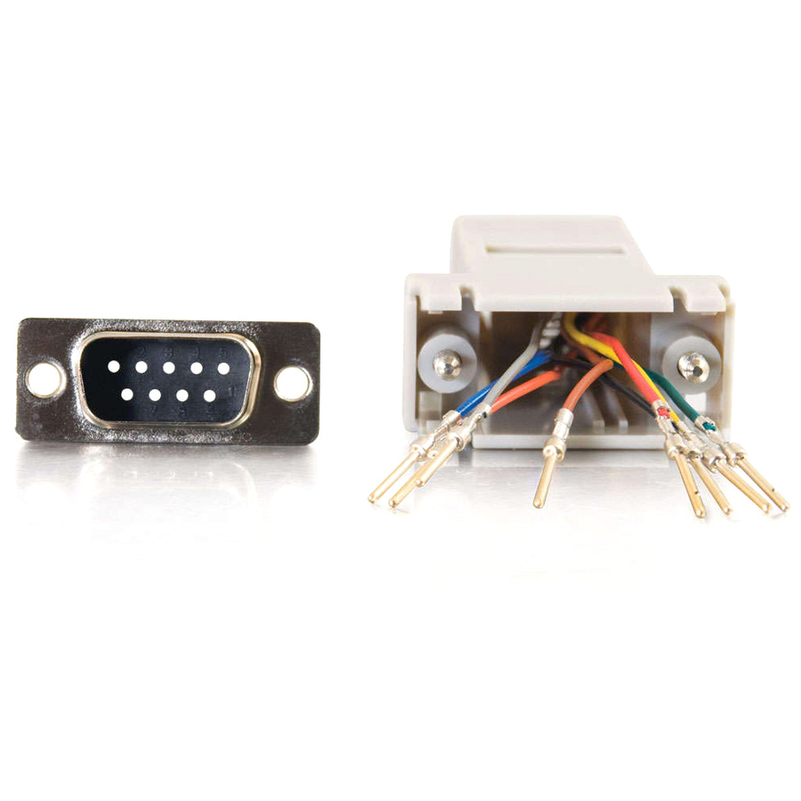 C2G RJ45 to DB9 Male Modular Adapter - Gray - Image 2