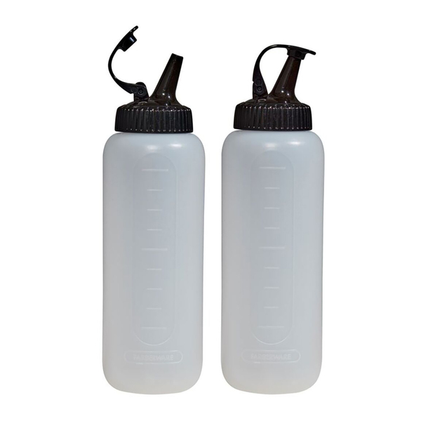 Farberware 5309275 12-Oz. Squeeze Bottle with Black Lid, 2 Pack