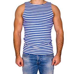 Genuine Striped Tank Top Sleeveless Shirt Cotton Original Telnyashka Тельняшка