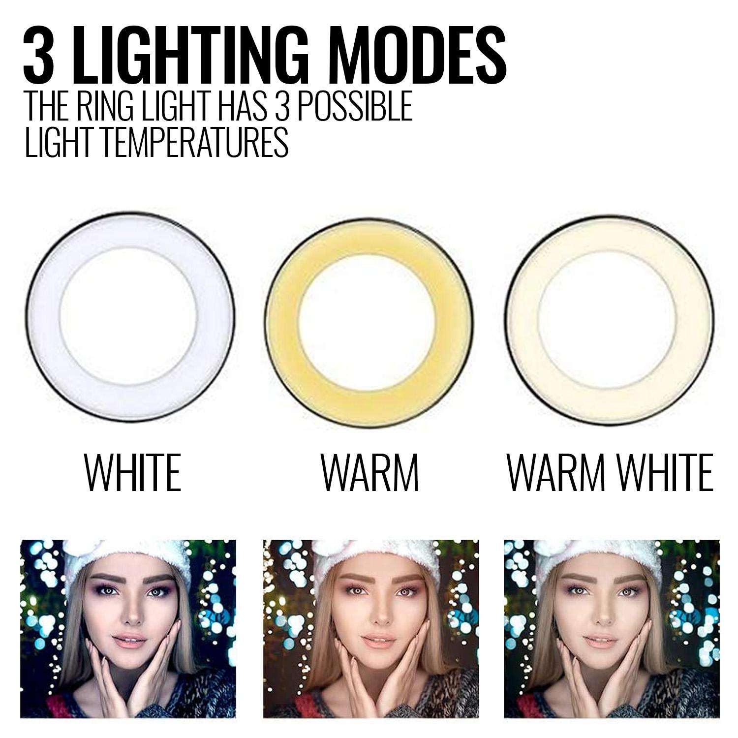 LED Ring Light With Stand For Makeup Photography Video For iPhone Selfie Stream - Image 8