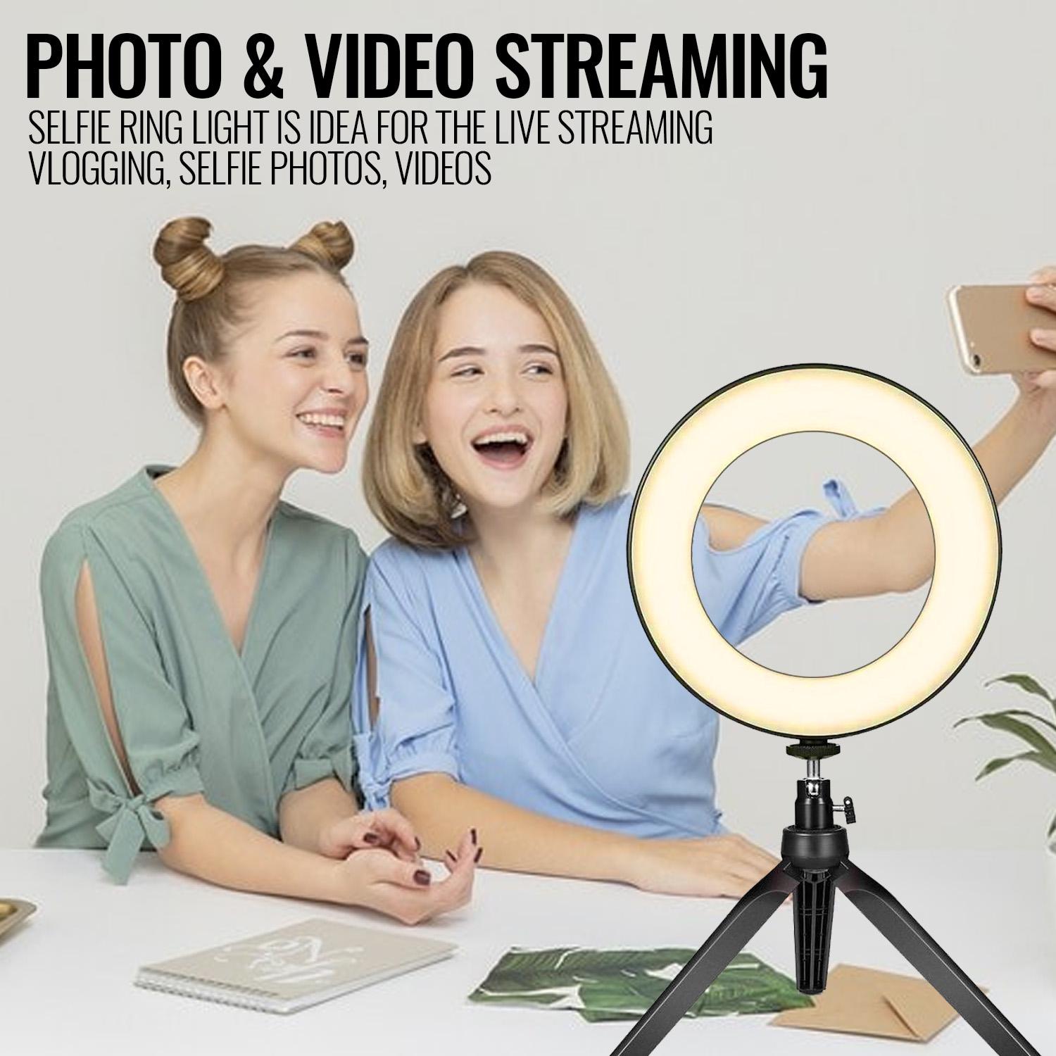 LED Ring Light With Stand For Makeup Photography Video For iPhone Selfie Stream - Image 9
