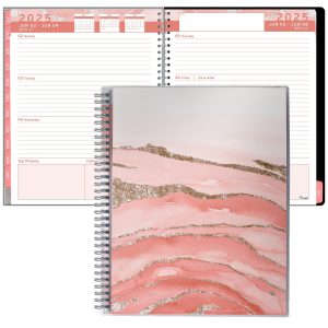 Aesthetic Planner Academic Year July 2024   June 2025 8.5 x11 with Weekly and Monthly Calendar pages   Daily Planner for Office Teacher Student Work (Marble)